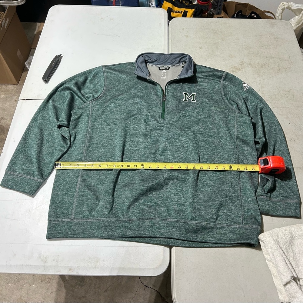 Adidas Team Issue Marshall University Climawarm Green Quarter Zip Men’s Size 2XL